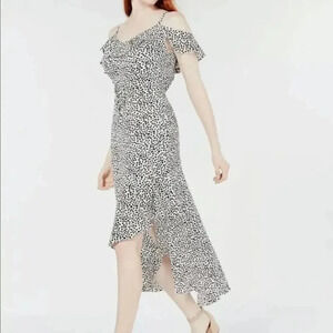 BCX high low black and white specked dress. Size small